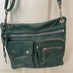 Fossil Green Leather Crossbody Bag